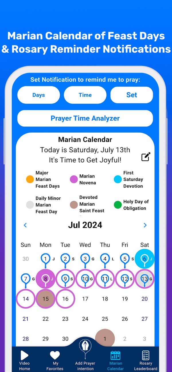 Rosary Experience — Prayer calendar